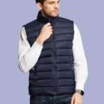 Doudoune sans manche marine made in France