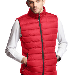 Doudoune sans manche rouge made in France