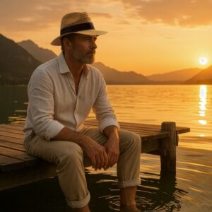 Chapeau paille dorée ajourée Made in Espagne
